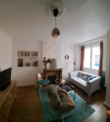 Un ou plusieurs lits dans un hébergement de l'établissement Flut'Alors - Maison charmante au centre-ville de Reims