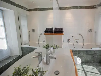 Salle de bains dans l'établissement Gite du Moulin
