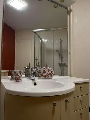 Salle de bains dans l'établissement Villa Mirroir en Champagne, jusque 10 voyageurs