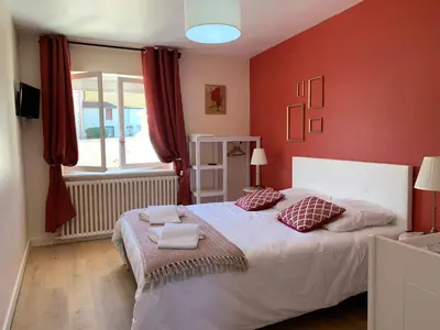 Un ou plusieurs lits dans un hébergement de l'établissement Villa Mirroir en Champagne, jusque 10 voyageurs