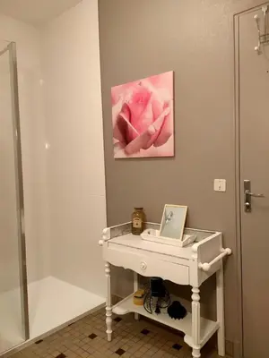 Salle de bains dans l'établissement Le gite andre dhotel