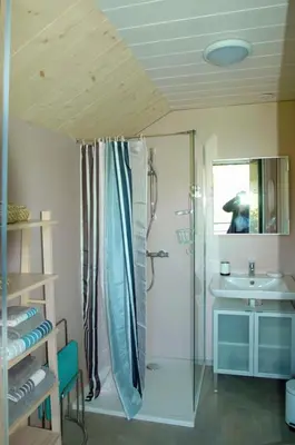 Salle de bains dans l'établissement Le chalet