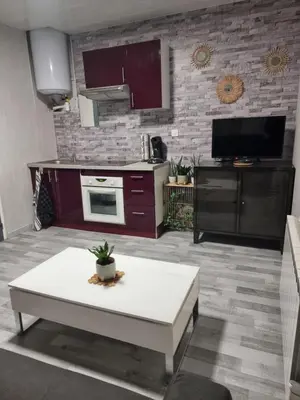 Cuisine ou kitchenette dans l'établissement Studio Quai 1 Voie A parking gratuit