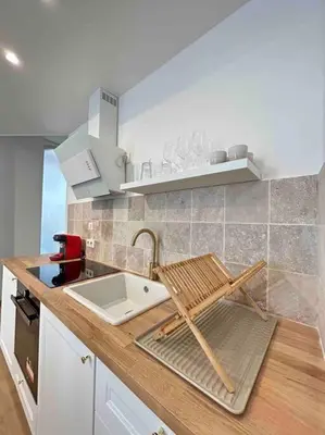 Cuisine ou kitchenette dans l'établissement Le Meslier