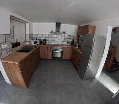 Cuisine ou kitchenette dans l'établissement Gîte des quatre saisons