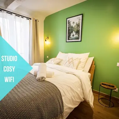 Un ou plusieurs lits dans un hébergement de l'établissement L'Albatros 002 - Hypercentre * Cosy * Wifi