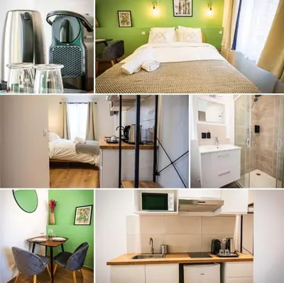 Cuisine ou kitchenette dans l'établissement L'Albatros 001 - Hypercentre * Cosy * Wifi