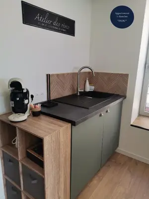 Cuisine ou kitchenette dans l'établissement Les Bras de Morphée