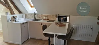 Cuisine ou kitchenette dans l'établissement Les Bras de Morphée