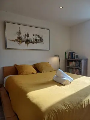 Un ou plusieurs lits dans un hébergement de l'établissement Le grenier à sel, Chaleureux 2 Chambres-Centre-Gare