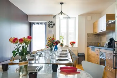 Cuisine ou kitchenette dans l'établissement Les gîtes Saint-Aignan