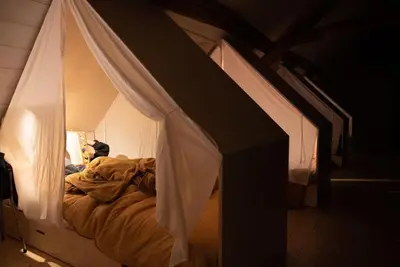 Un ou plusieurs lits dans un hébergement de l'établissement Vakantiehuis Douce Douze