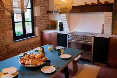Cuisine ou kitchenette dans l'établissement Vakantiehuis Douce Douze