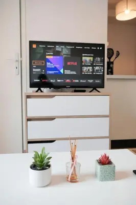 Télévision ou salle de divertissement dans l'établissement Stud confort centre ville 4pers