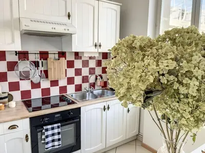 Cuisine ou kitchenette dans l'établissement Le Agathe - Urbain et Bohème