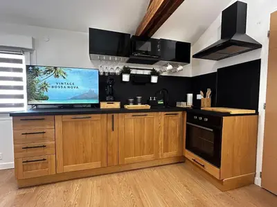 Cuisine ou kitchenette dans l'établissement Studio cosy rémois