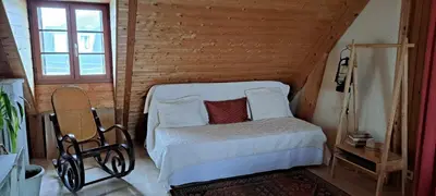 Un ou plusieurs lits dans un hébergement de l'établissement LOCATION à COUCY LE CHATEAU