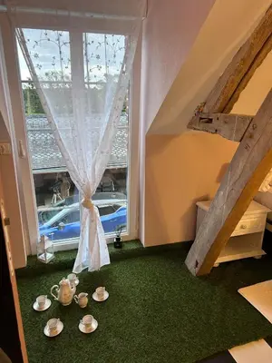 Un ou plusieurs lits dans un hébergement de l'établissement Le Terrier d Alice et du lapin