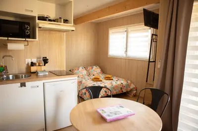 Cuisine ou kitchenette dans l'établissement La Cabane de Camille