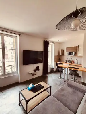 Cuisine ou kitchenette dans l'établissement Studio de l'hôtel de ville