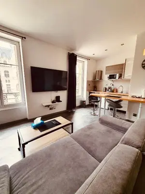 Cuisine ou kitchenette dans l'établissement Studio de l'hôtel de ville