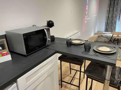 Cuisine ou kitchenette dans l'établissement Détente et spa Expérience