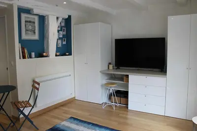 Télévision ou salle de divertissement dans l'établissement Le Clos Voltaire