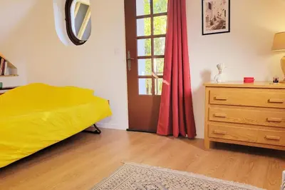 Un ou plusieurs lits dans un hébergement de l'établissement Maison de charme pour 4 personnes au calme