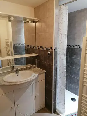 Salle de bains dans l'établissement Gite du Jardin Roy