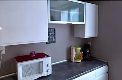 Cuisine ou kitchenette dans l'établissement Le roseau a plumes