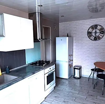 Cuisine ou kitchenette dans l'établissement Le roseau a plumes