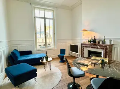 Coin salon dans l'établissement Champagne des Anges - Proche Cathédrale de Reims