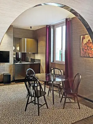 Cuisine ou kitchenette dans l'établissement Les Alcoves - Studios design
