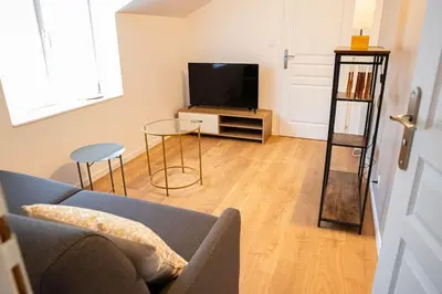 Télévision ou salle de divertissement dans l'établissement Gîte Les Camélias 2 chambres, 2 salles de bains