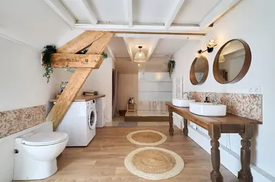 Salle de bains dans l'établissement Le Moulin Saint-Nicolas