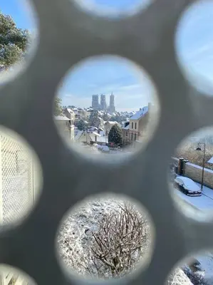 Vue générale sur Laon ou vue de la ville depuis l'appartement