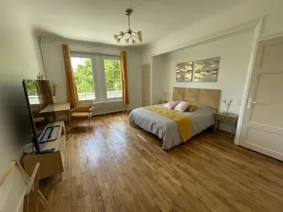 Télévision ou salle de divertissement dans l'établissement VILLA DE 450M2 POUR 15 PERS 15 MN DISNEYLAND PARIS ET 45MN PARIS AVEC GRAND JARDIN