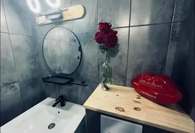 Salle de bains dans l'établissement Orphelin studio avec Balnéo proche centre ville