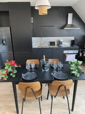 Cuisine ou kitchenette dans l'établissement E centre ville professeur langevin spacieux cosy
