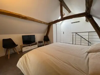 Un ou plusieurs lits dans un hébergement de l'établissement Cosy sur Ourcq