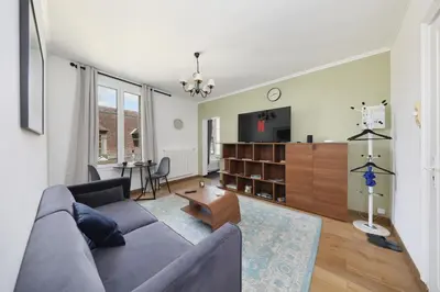 Télévision ou salle de divertissement dans l'établissement Charmant Appartement dans le centre ville, à 2 minutes du Palais