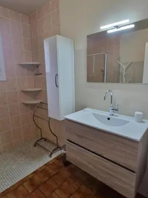 Salle de bains dans l'établissement Le marguette