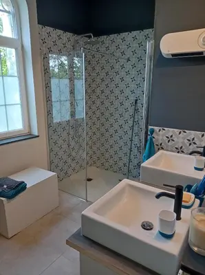 Salle de bains dans l'établissement Le gite du lavoir