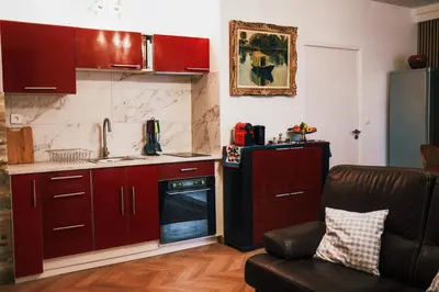 Cuisine ou kitchenette dans l'établissement L'Alouette - Appartement 60m2 PMR