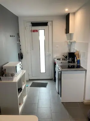 Cuisine ou kitchenette dans l'établissement Studio
