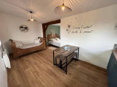 Un ou plusieurs lits dans un hébergement de l'établissement le chalet du bonheur