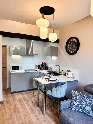 Cuisine ou kitchenette dans l'établissement L'Echappée compiègnoise