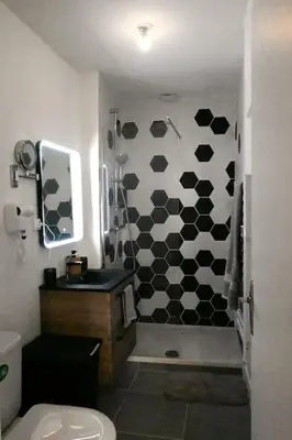 Salle de bains dans l'établissement Charmant petit pont Ardennais/cosy/T1/wifi/parking
