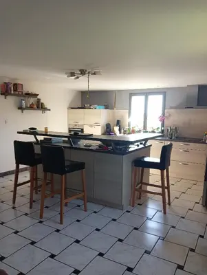 Cuisine ou kitchenette dans l'établissement Chez Nath