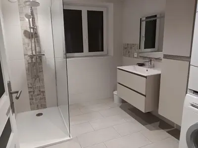 Salle de bains dans l'établissement Du panier au gite